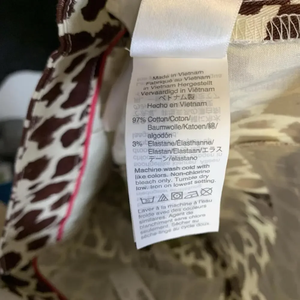 J.CREW Slim Bermuda‎ Shorts Womens 8 Brown Tan Giraffe Stretch Side Zipper NEW - Picture 9 of 15